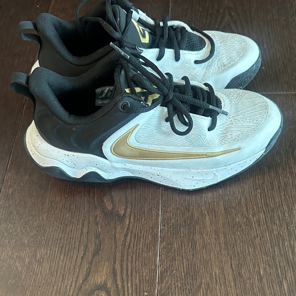Nike Giannis Immortality Black, White, and Gold Basketball Shoes
